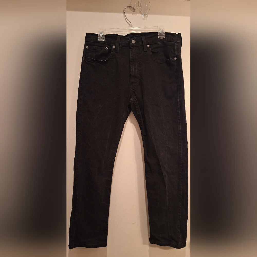Levi Strauss‎ Men's Black Jeans 505 Original Fit Straight Leg 34x28(tag 34x30)